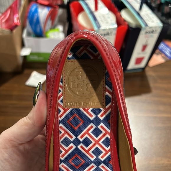 Tory Burch Cherry Red Channing Reva Patent Leather Sneaker Flats - Picture 3 of 12